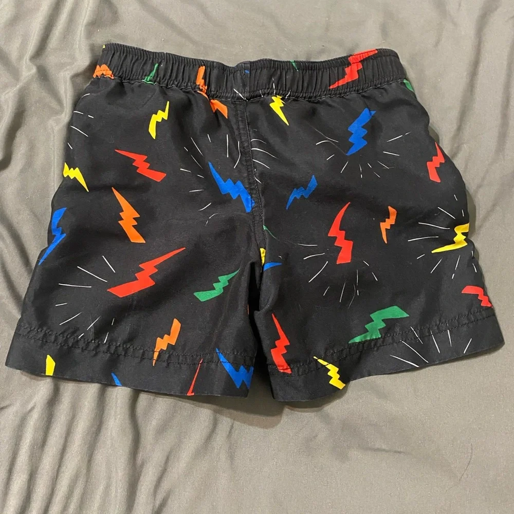 Hanna Andersson Boys 4 Swim Trunks Lightening Bolts Multicolor Shorts Vacation
